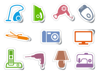 Set of stickers home appliances