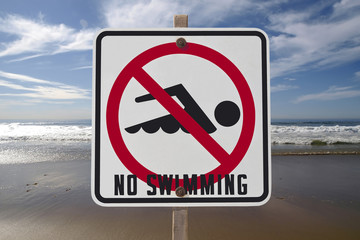 No Swimming Sign