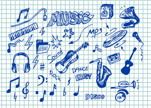 hand drawn music object
