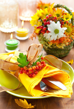 autumnal place setting