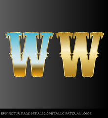 eps Vector image:initials（W）metallic material logo II