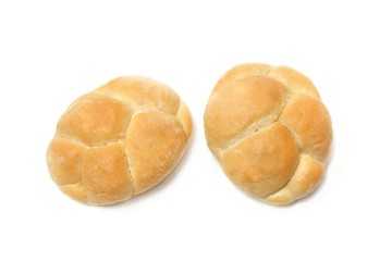 Bread on white background