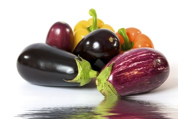 aubergines et poivrons