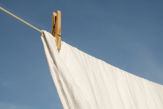 Washing drying on a line