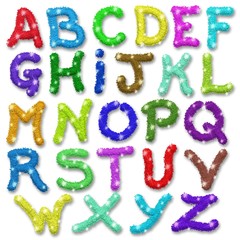 Alfabeto Glitter Brillantini Colori-Glitter Colors Alphabet