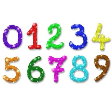 Numeri Glitter Brillantini Colori-Glitter Colors Numbers