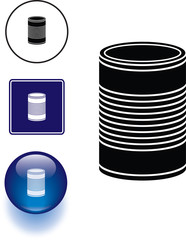 closed can container symbol sign and button