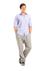 Fototapeta premium Smiling casual man looking at camera