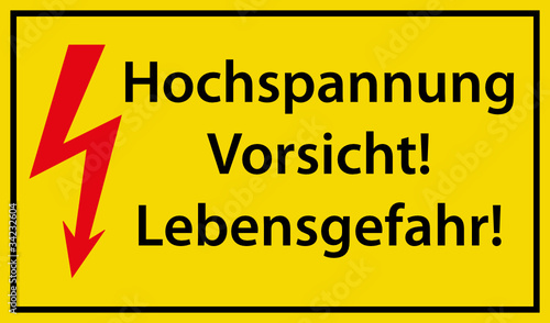 Vorsicht hochspannung schild