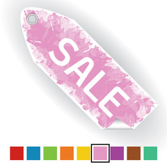 big pink sale label with grunge theme, EPS10