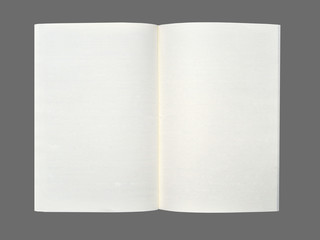 Blank notebook on gray  background.