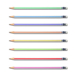 Colorful pencils  on the white background.