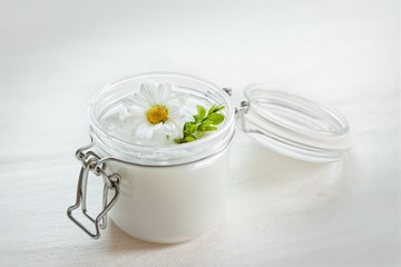Skin cream and beauty flower