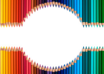 Anordnung von Buntstiften mit Textfreiraum