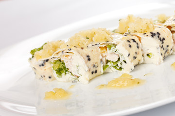 sweet rolls with banana sorbet