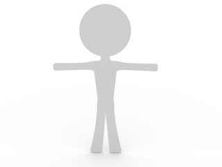 Stencil white person on a white background