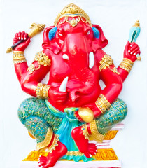 Red ganesha with green dresses