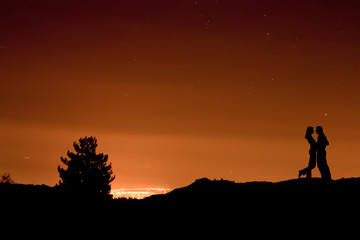 Love in beautiful sunset