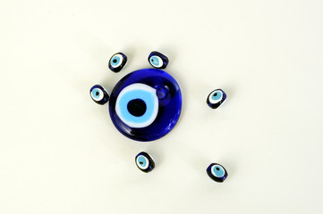 blue beads against the evil eye