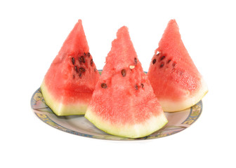 Three pieces of a water-melon
