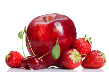 Summer fresh fruits isolated on white