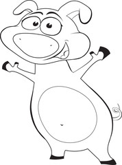 Pig outline vector