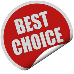 Sticker rot rund curl unten BEST CHOICE