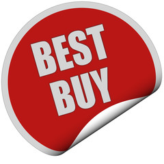 Sticker rot rund curl unten BEST BUY