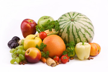 Naklejka na ściany i meble Fresh fruits and vegetables