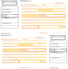 2 Überweisungsträger Quittung 1 rechts - 1 links vorlage