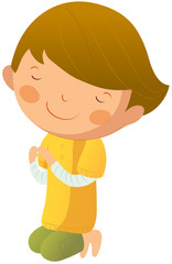 Portrait of boy praying