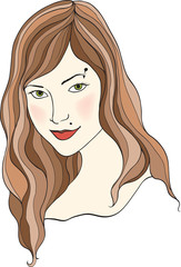 nice girl isolated on white background