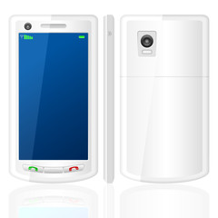 white mobile phone set