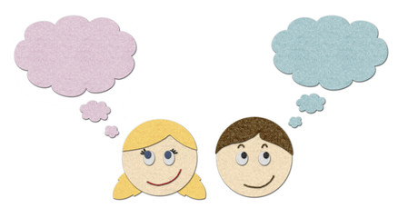 Boy and girl dreaming