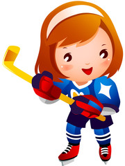 Girl ice hockey player