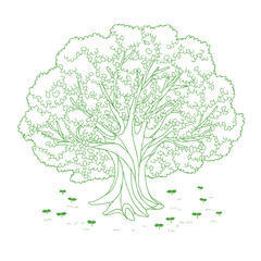 自然のイラストの線画 © miniyama