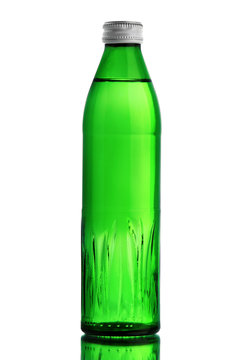 Glass green bottle