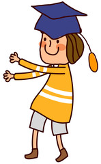 Portrait of Boy wearing graduation cap