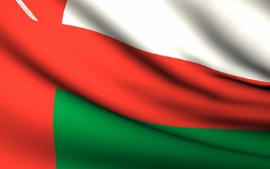 Flying Flag of Oman | All Countries Collection |