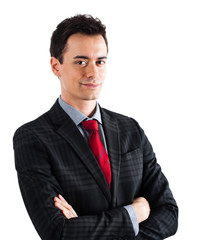 Handsome businessman portrait. Isolated on white.