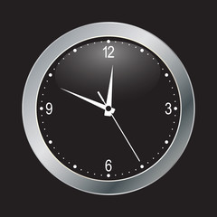 Black clock on black background