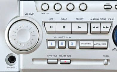 Part of Stereo system control panel.
