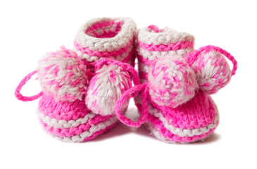 Baby Pink Shoes . Isolated on white with clipping path