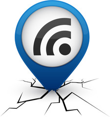 Rss blue icon in crack.