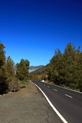 the empty road on Tenerife, Canary island, Spain