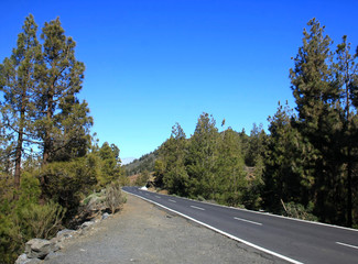 the empty road on Tenerife, Canary island, Spain