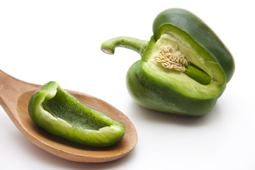 Paprika auf Kochlöffel