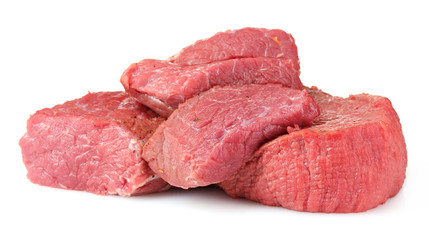 raw meat isolated on white