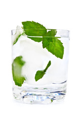 Ice water and mint