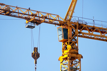 Crane closeup in the construction site